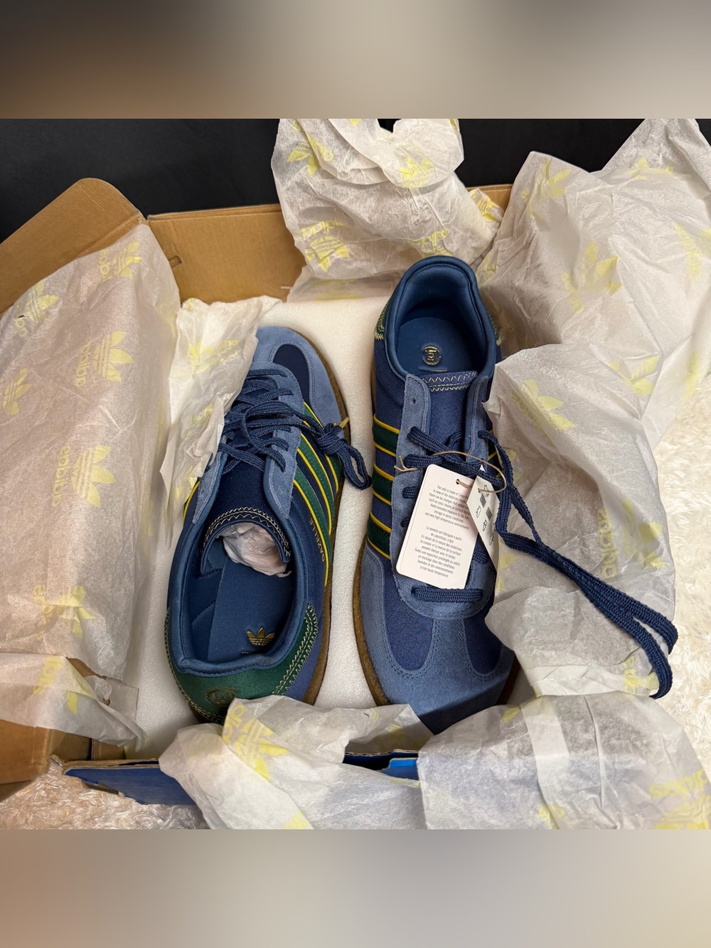 Clot x Adidas Gazelle Silk Night Marine / Collegiate Green US Men 12.5 Wmn 13.5 - Picture 16 of 16
